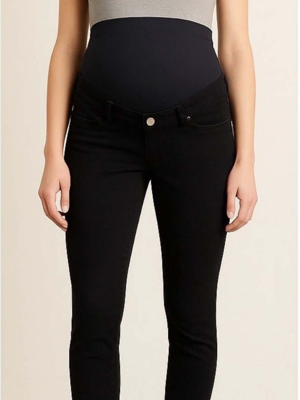 Abercrombie & Fitch Black Maternity Panel Belly Ankle Straight Jeans- 34